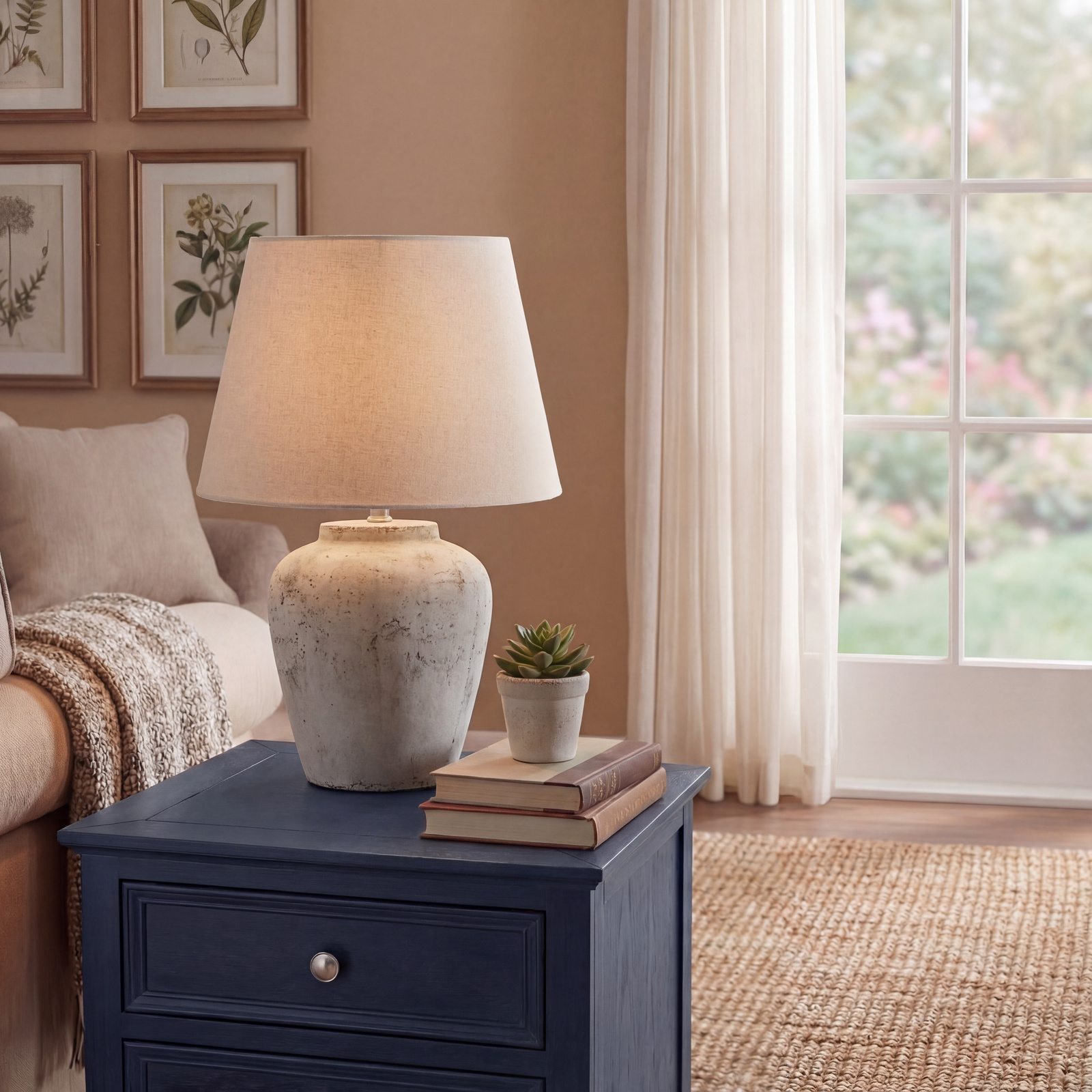 Aurelia Table Lamp — Antique white · Ceramic & linen