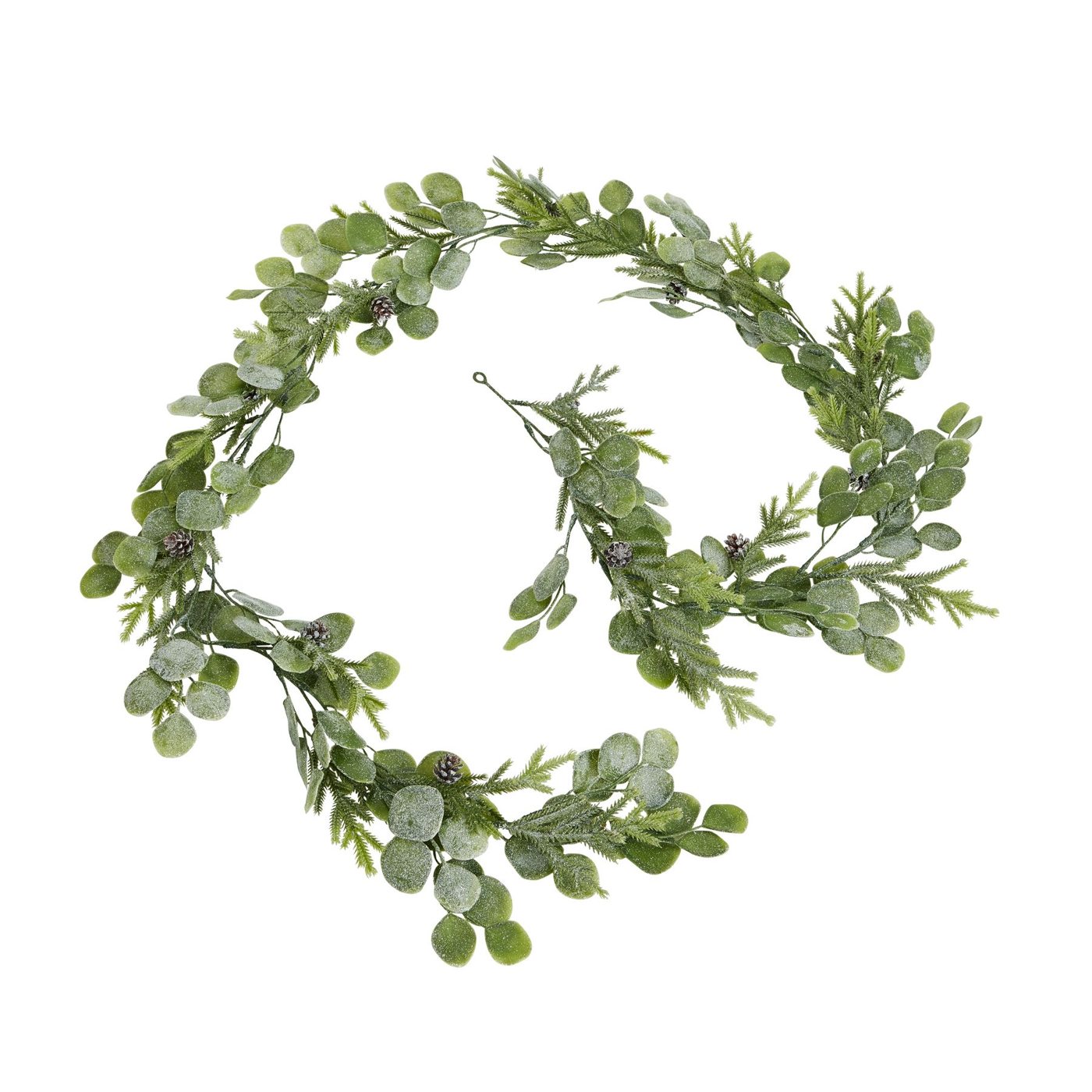 Eucalyptus Winter Garland — Frosted green & white · 1.8 m