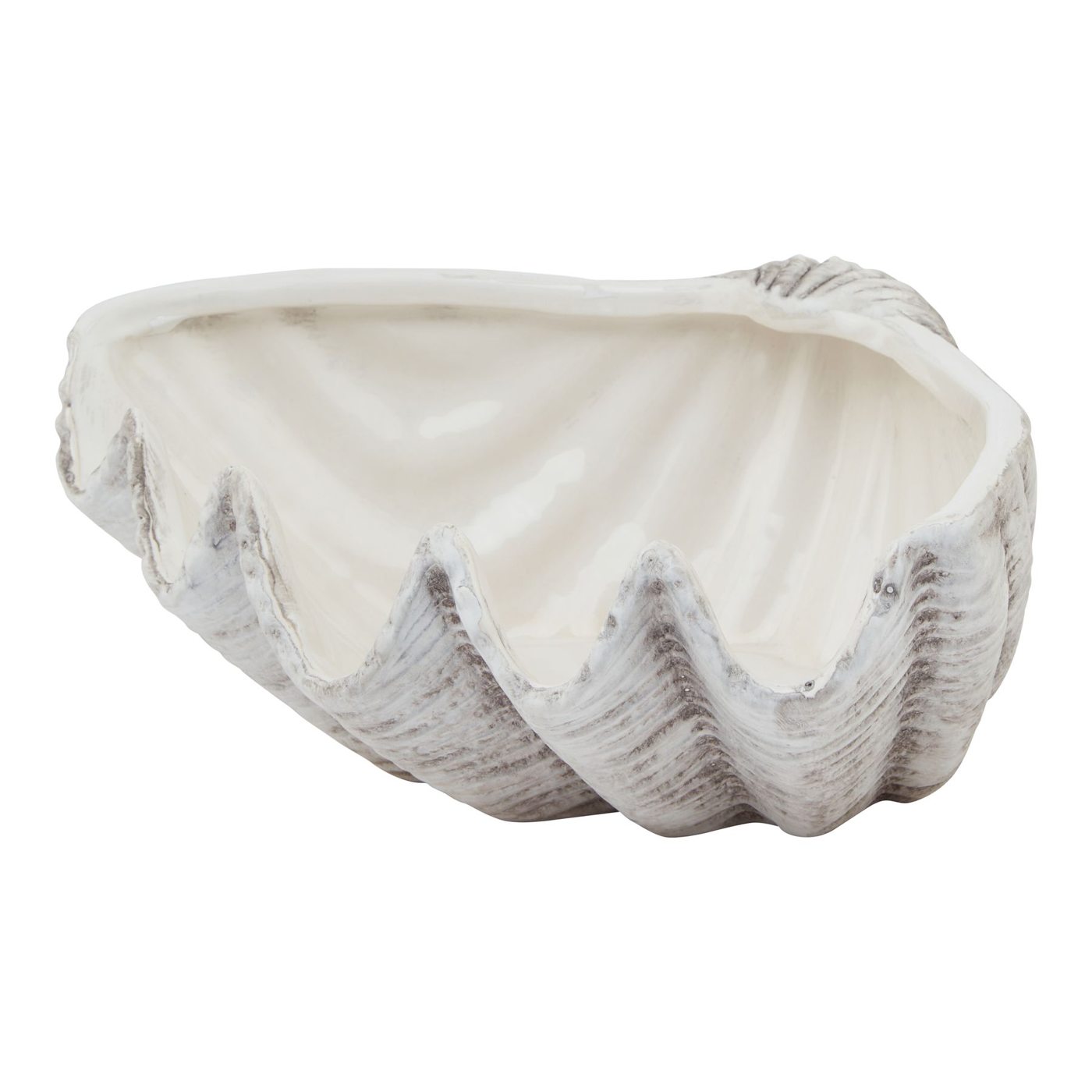 Siren Shell Bowl — Grey & white · Ceramic