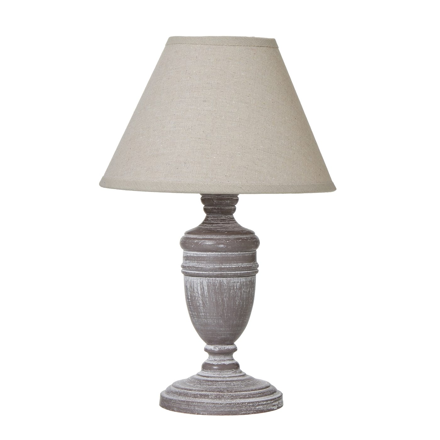 Metis Urn Table Lamp — White · Wood & linen