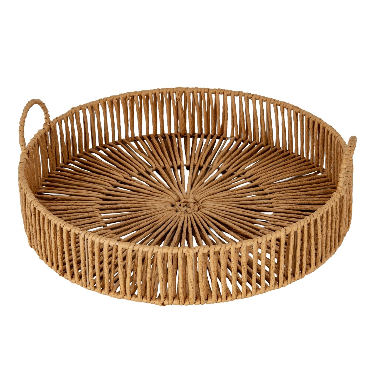 Willow Loop Handle Tray — Natural brown · Wicker