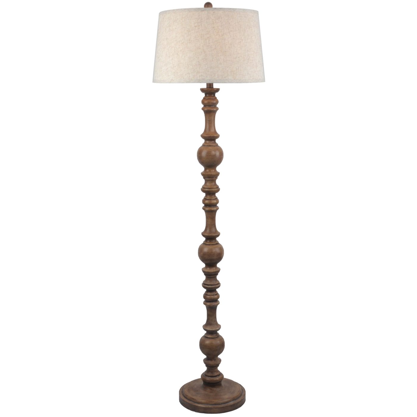Elara Sculptural Floor Lamp — Brown · Resin & linen