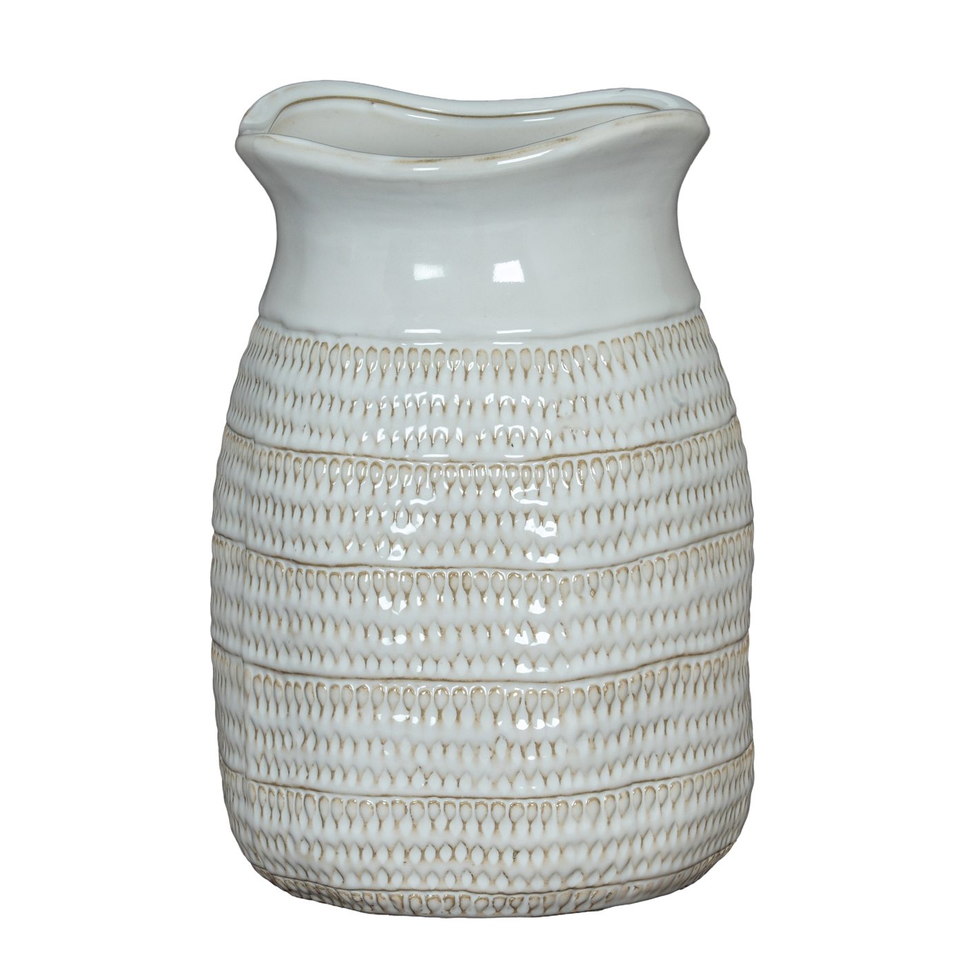 Tala Hewn Ceramic Vase — White · Textured ceramic