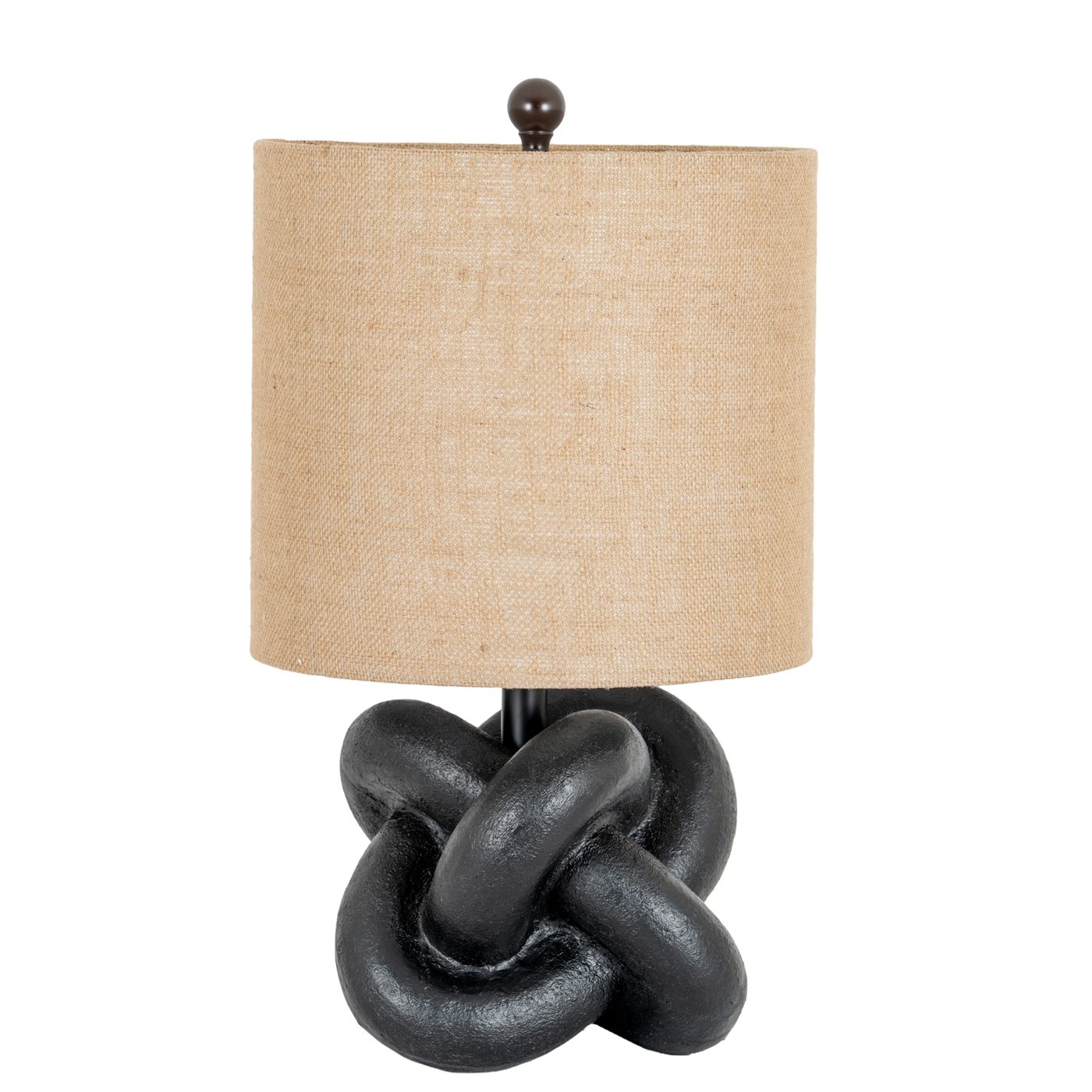 Knot Black Table Lamp — Black · Metal & hessian