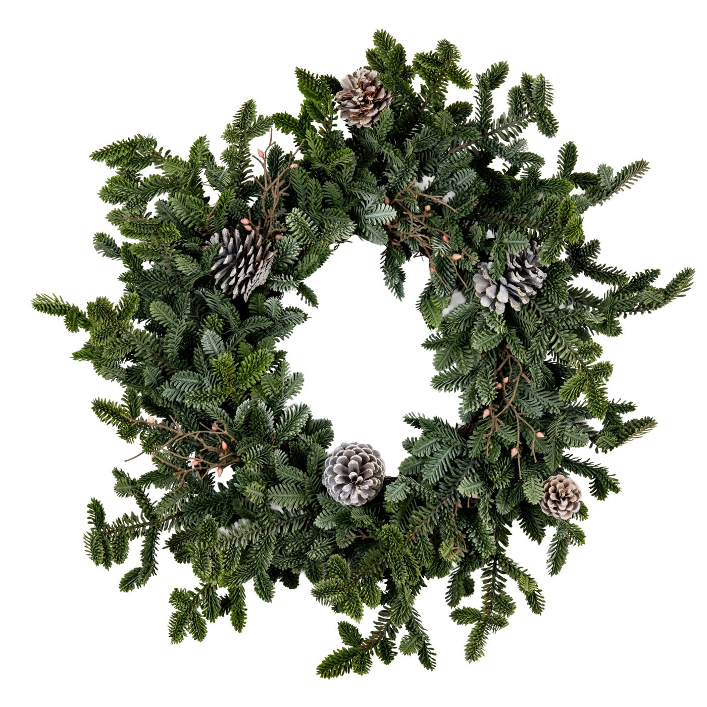 Winter Woodland Wreath — Evergreen tones · 80 cm